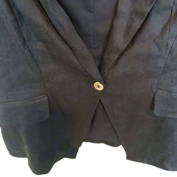 White House Black Market Womens 10 Blue Linen Blen - Picture 3 of 8